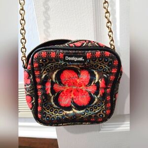 EUC Desigual Mexico Butterfly Woman Woven Shoulder Bag
